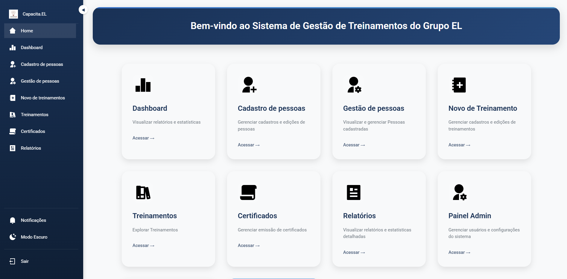 CapacitaEL - Sistema de Gestão de Treinamentos - Screenshot 3