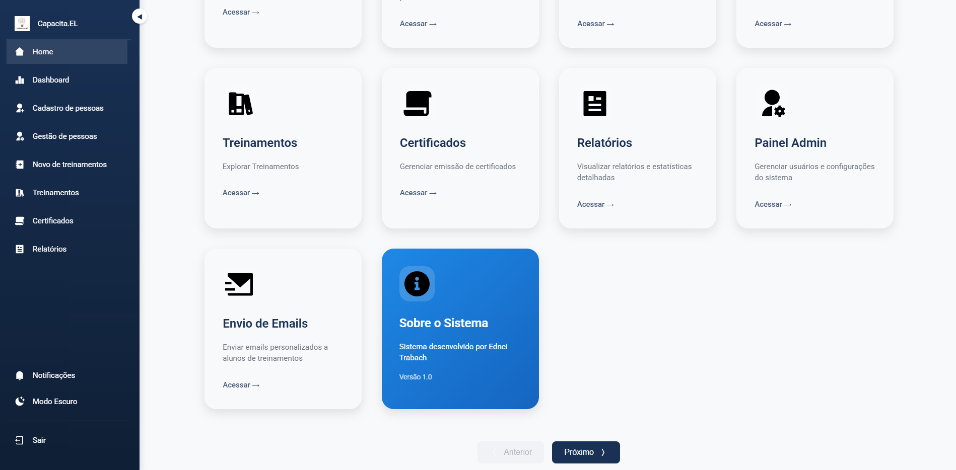 CapacitaEL - Sistema de Gestão de Treinamentos - Screenshot 4