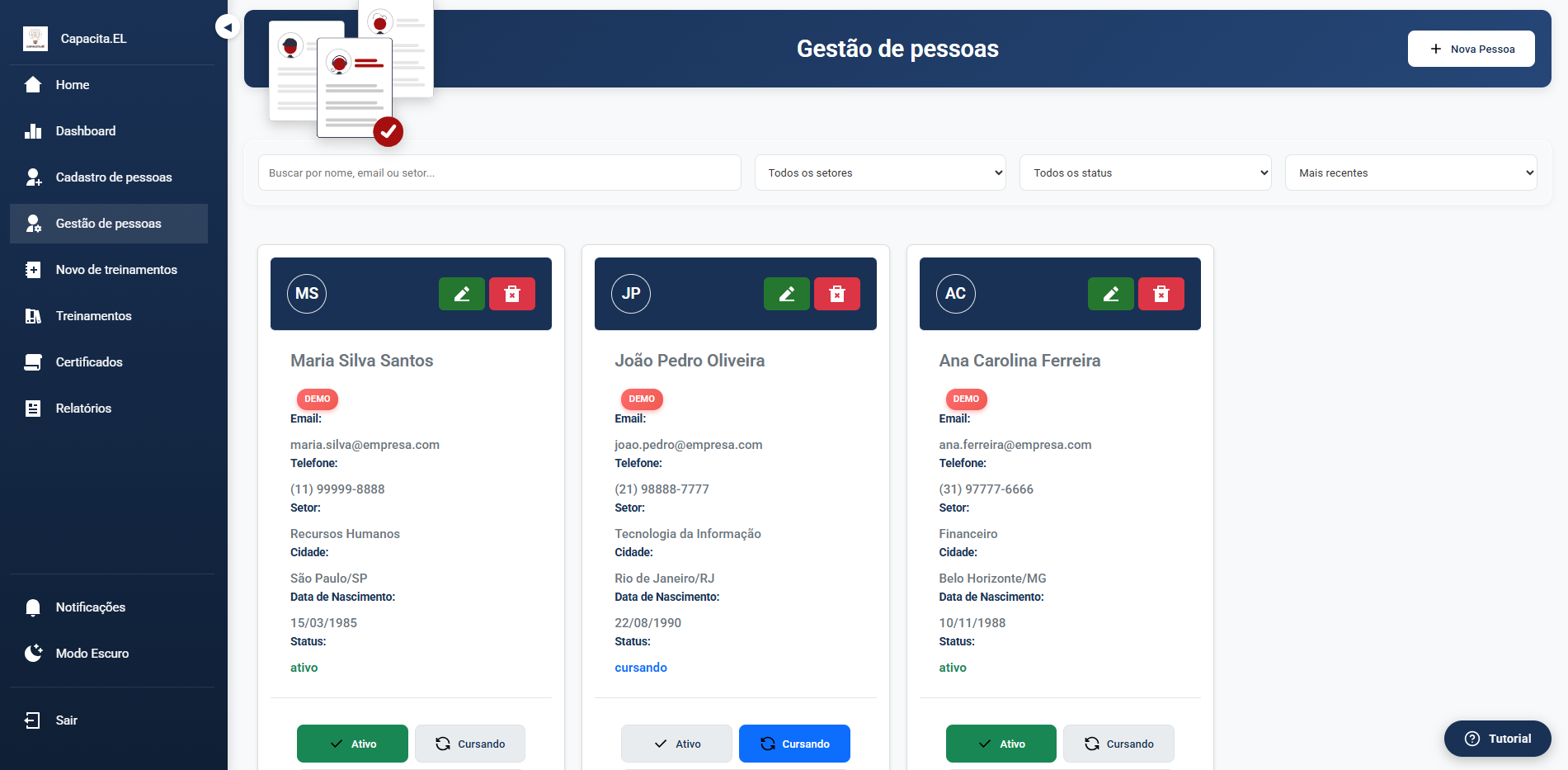 CapacitaEL - Sistema de Gestão de Treinamentos - Screenshot 14