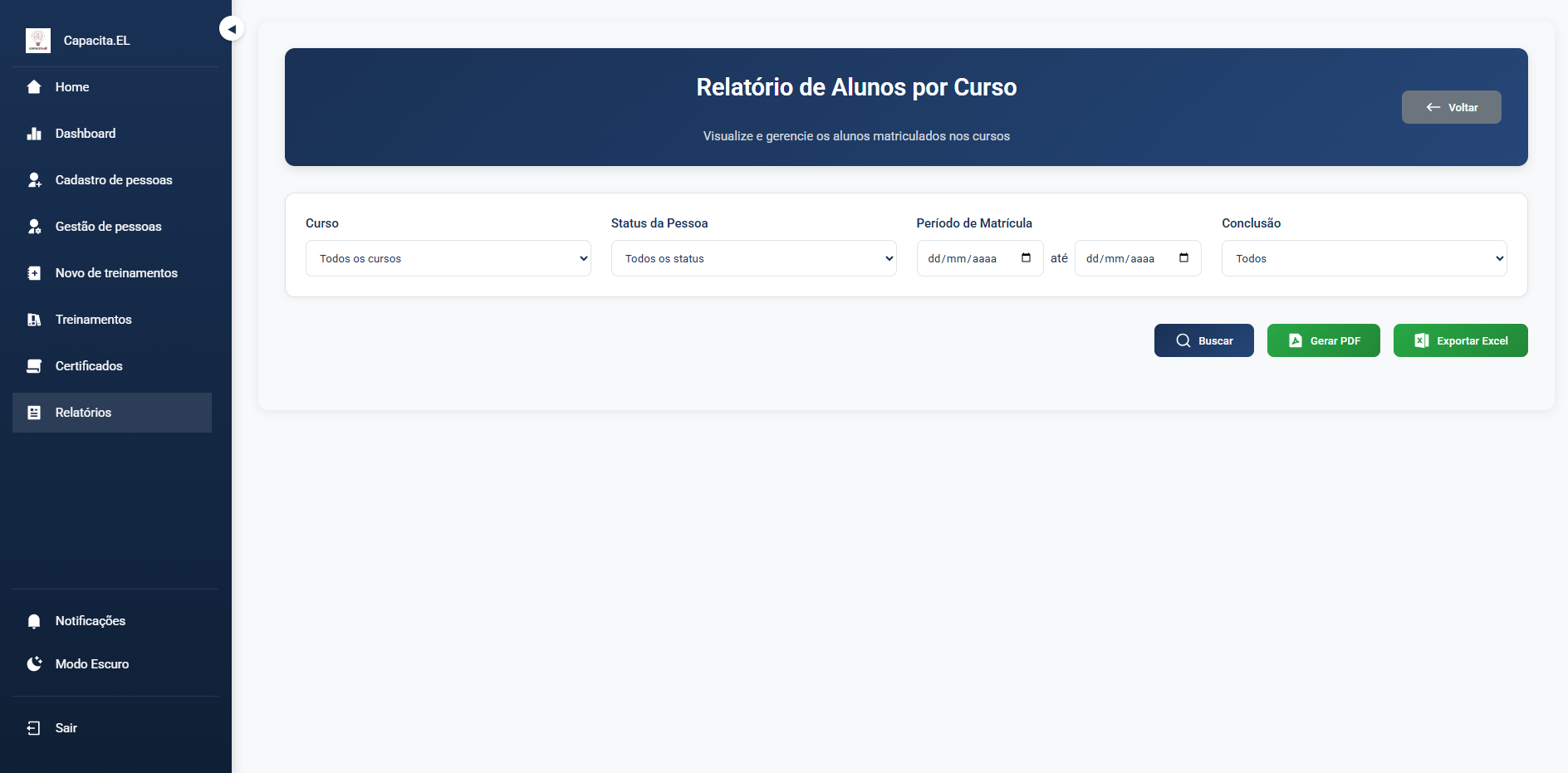 CapacitaEL - Sistema de Gestão de Treinamentos - Screenshot 25