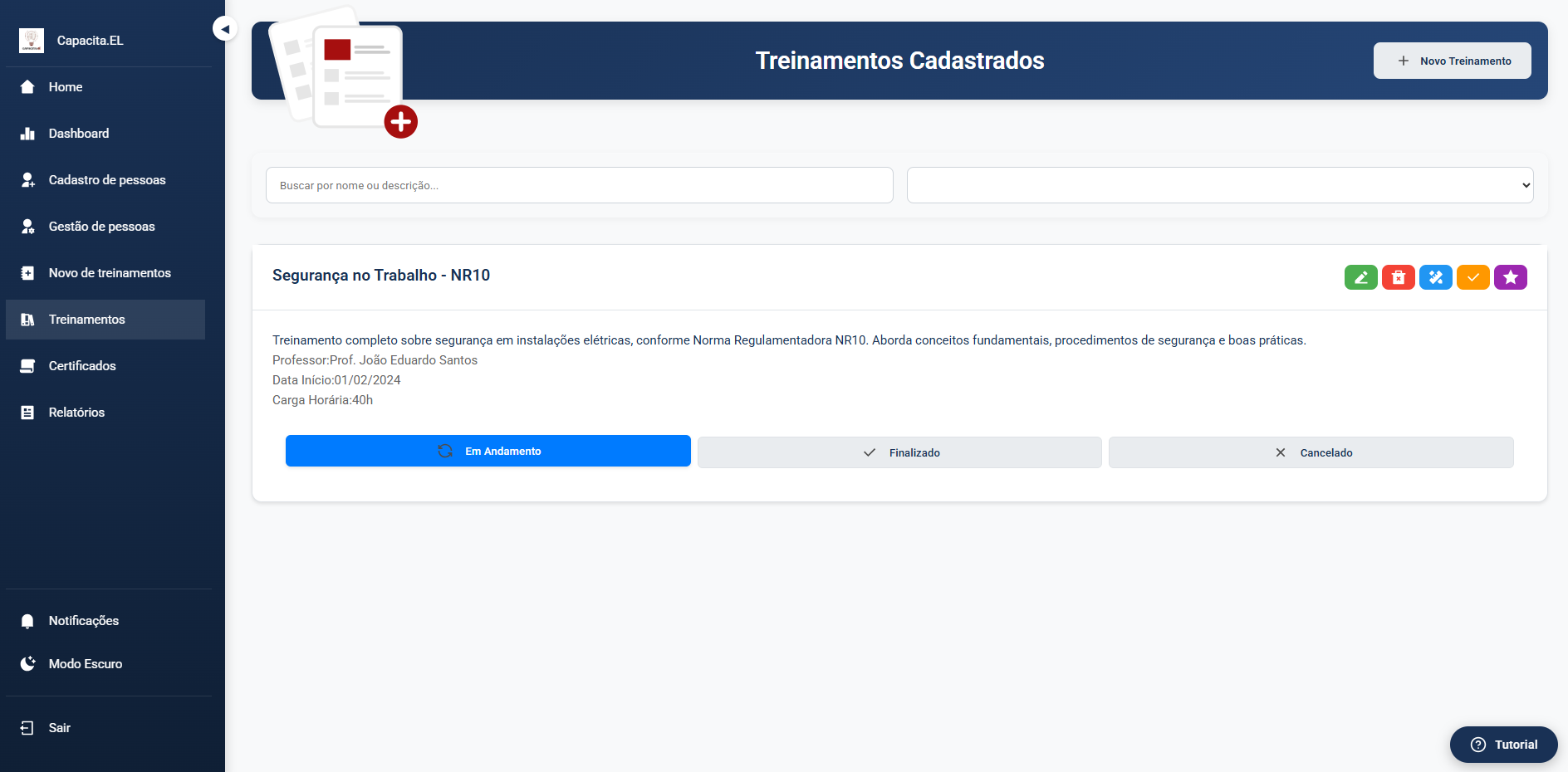 CapacitaEL - Sistema de Gestão de Treinamentos - Screenshot 11